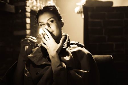 Nikki Bohm as The Snitch on set of a Short Film Noir directed by Natalie Gates