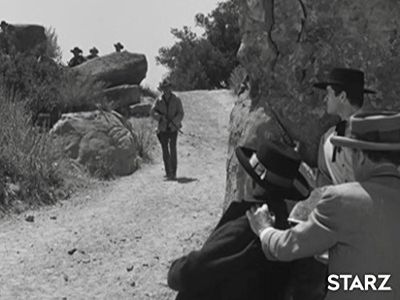 Trevor Bardette, Douglas Fowley, John Milford, and Hugh O'Brian in The Life and Legend of Wyatt Earp (1955)