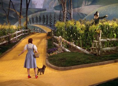 Judy Garland, Ray Bolger, and Terry in The Wizard of Oz (1939)