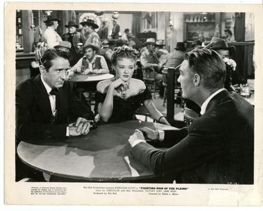 Randolph Scott, Victor Jory, and Jane Nigh in Fighting Man of the Plains (1949)