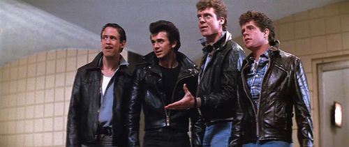 Christopher McDonald, Peter Frechette, Leif Green, and Adrian Zmed in Grease 2 (1982)