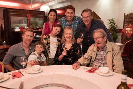 Michael Caton, Rebecca Gibney, Erik Thomson, Willow Speers, Kaspar Frost, Angus McLaren, HaiHa Le, and Hugh Sheridan in 