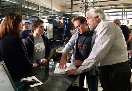 Director Marc Fusco with Hal Linden, Ryan Ochoa and cinematographer Stephen Sheridan on set of The Samuel Project.