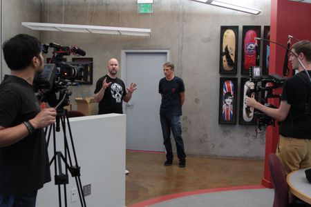 Jeremy Snead taking a tour of Tony Hawk Inc. w Tony Hawk