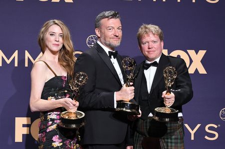 Charlie Brooker, Annabel Jones, and Russell McLean at an event for The 71st Primetime Emmy Awards (2019)