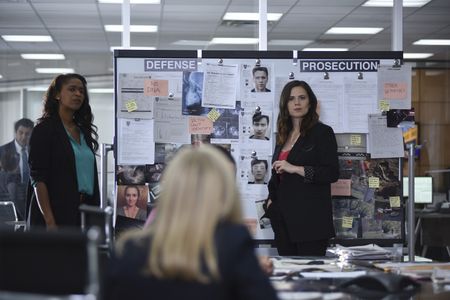 Merrin Dungey and Hayley Atwell in Conviction (2016)