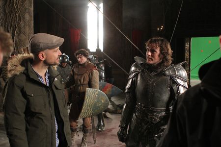 Cedric Nicolas-Troyan and Sam Claflin on the set of SWATH.