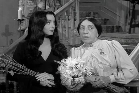 Margaret Hamilton and Carolyn Jones in The Addams Family (1964)