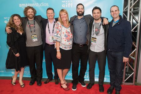 Darren Lund, Jason Reid, Colin Plank, and Andy McDonough at an event for Dirtbag: The Legend of Fred Beckey (2017)