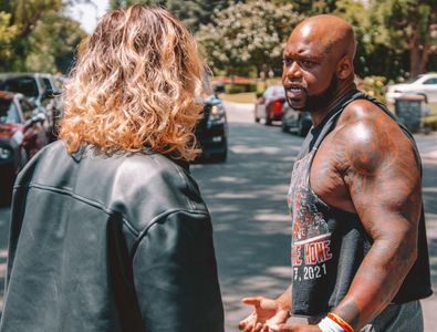 American Actor/ Stuntman Gjee Wade II as Tank on set of 21Harold Music Video with Director Marko Steez in California.