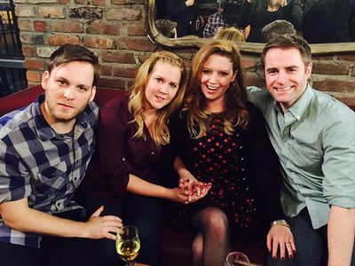 Theo Stockman, Amy Schumer, Natasha Lyonne, & Michael Torpey on the set of “Inside Amy Schumer”