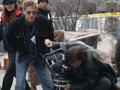 Jon Doscher behind the scenes on the set of REMEDY in NYC April 2003