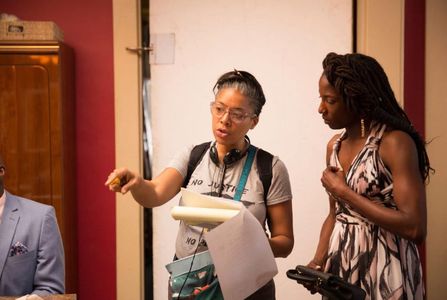 DeMane Davis with Rutina Wesley on the set of Queen Sugar Season 2 (ep 206)