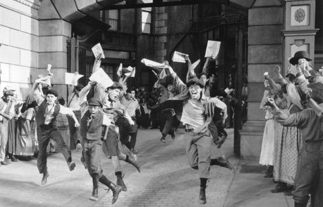 Max Casella, Arvie Lowe Jr., and Trey Parker in Newsies (1992)