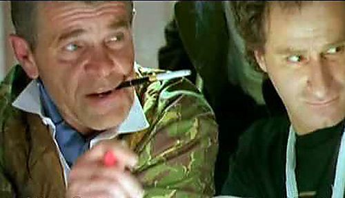 Aleksey Buldakov and Semyon Strugachyov in Operation Happy New Year (1996)