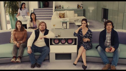 Cindy Cheung, Heather Lind, Michael Chernus, Matthew Shear, Lola Kirke, and Marina Ayala in Mistress America (2015)