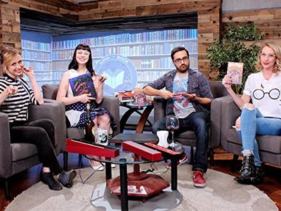 Amy Vorpahl, Maude Garrett, Hector Navarro, and Rachel Heine in Alpha Book Club: Harry Potter and the Sorcerer's Stone -