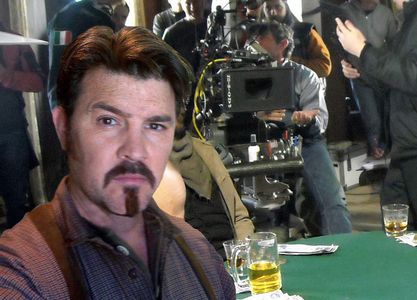 David Manzanares ready for gunplay on the set of DOC WEST, 2008