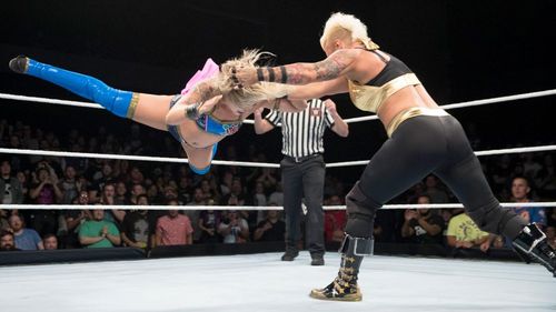 Jazzy Gabert and Kimberly Frankele in WWE: Mae Young Classic Women Tournament (2017)