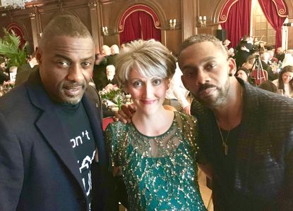 Actress Charlotte Milchard with Idris Elba and Richard Blackwood - National Film Awards 2019