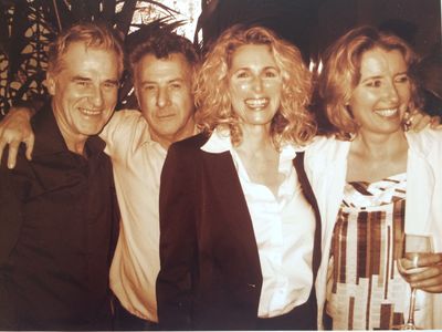 With Dustin Hoffman, Emma Thompson and husband actor Tim Ahern.