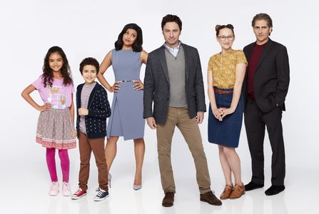 Zach Braff, Michael Imperioli, Tiya Sircar, Elisha Henig, Hillary Anne Matthews, and Audyssie James in Alex, Inc. (2018)