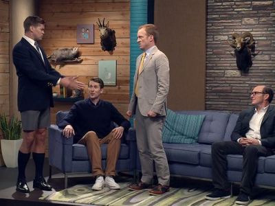 Scott Aukerman, Clark Gregg, Andrew Rannells, and Neil Campbell in Comedy Bang! Bang! (2012)