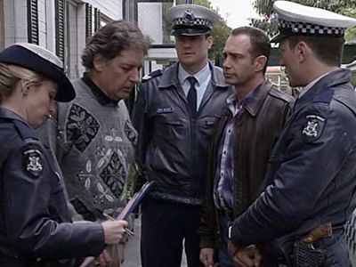 Grant Bowler, Lisa McCune, William McInnes, and Martin Sacks in Blue Heelers (1994)