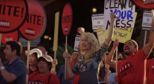 Enlightened HBO series with Laura Dern, Enrique Castillo & Raul Cardona