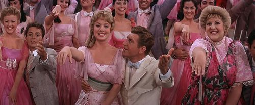 Timmy Everett, Shirley Jones, Susan Luckey, Peggy Mondo, and Robert Preston in The Music Man (1962)