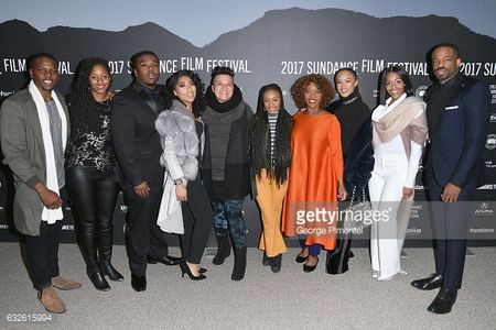 Burning Sands premiere at Eccles theater Park City at Sundance. From Left- Mitchell Edwards, Mel Jones, Christian Robins