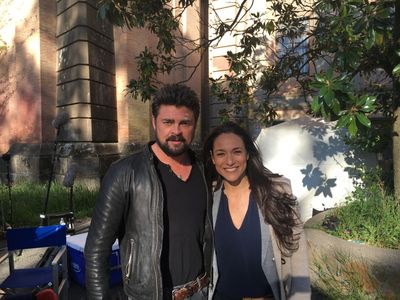 With Karl Urban during the shooting of 'Bent' in Rome.