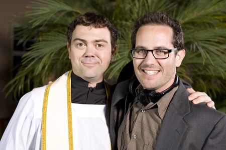 Joe Lo Truglio on set of My Uncle Rafael with director Marc Fusco.