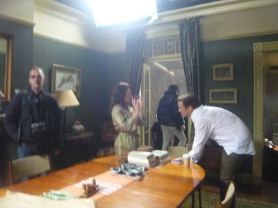 on set of Tinker Tailor Solder Spy