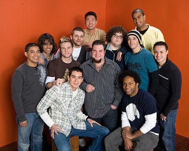 Sanjaya Malakar, Chris Sligh, Jared Cotter, Rudy Cardenas, Sundance Head, Phil Stacey, and Blake Lewis in American Idol 