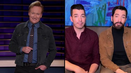 Conan O'Brien, Drew Scott, and Jonathan Silver Scott in Conan: Jane Lynch (2019)