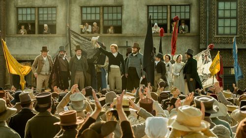 Neil Bell, John-Paul Hurley, Philip Jackson, Rory Kinnear, and Tom Gill in Peterloo (2018)