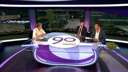 Clare Balding, Pat Cash, and Tim Henman in Today at Wimbledon (1964)