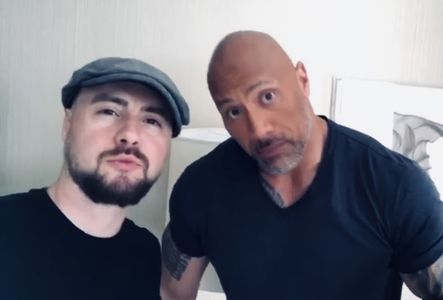 Nate Wiseman & Dwayne Johnson after TEN COUNT