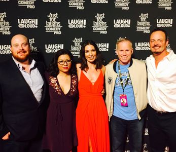 From Left: Marty Adams. Samantha MacAdam, Chandra Michaels, Gerry Dee and Frank Spadone in Prom Night (2017)