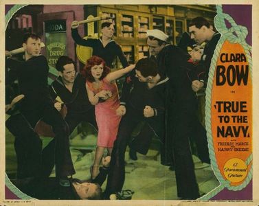 Clara Bow, Rex Bell, Ray Cooke, Harry Green, and Fredric March in True to the Navy (1930)