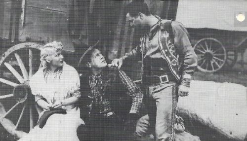 Janet Chandler, George Chesebro, and Rex Lease in Cyclone of the Saddle (1935)