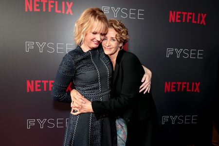 Janet McTeer and Melissa Rosenberg at an event for Jessica Jones (2015)