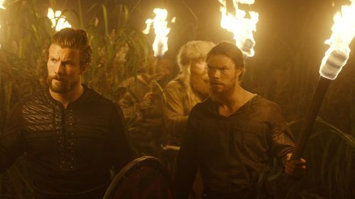 Gavan O'Connor-Duffy, Leo Suter, and Sam Corlett in Vikings: Valhalla (2022)