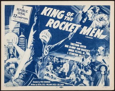 Mae Clarke, Tristram Coffin, Don Haggerty, and House Peters Jr. in King of the Rocket Men (1949)