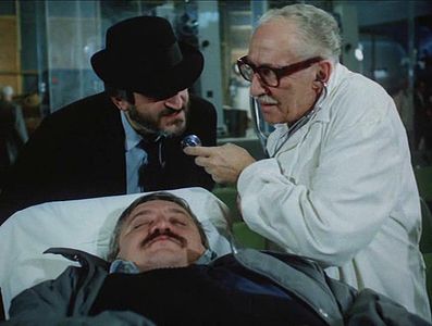 Milos Kopecký, Marián Labuda, and Milan Lasica in The Great Movie Robbery (1986)