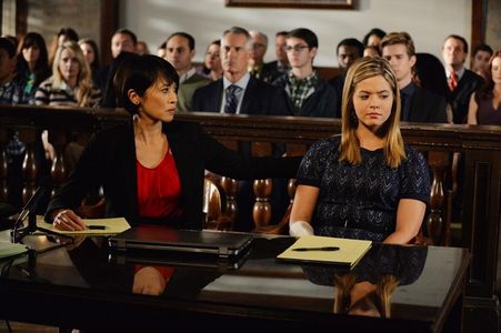 Jim Abele, Lauren Tom, and Sasha Pieterse in Pretty Little Liars (2010)