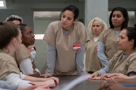 Jessica Pimentel, Dascha Polanco, Rebecca Knox, and Sipiwe Moyo in Orange Is the New Black (2013)