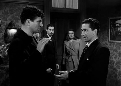 Richard Conte, Nancy Guild, John Hodiak, and Lou Nova in Somewhere in the Night (1946)