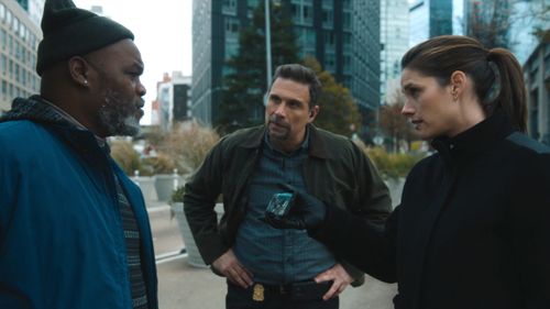 Jeremy Sisto, Missy Peregrym, and Atibon Nazaire in FBI: Breakdown (2023)